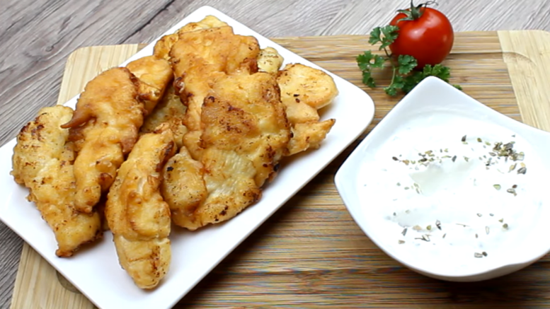 Fokhagymás tejfölös rántott hús